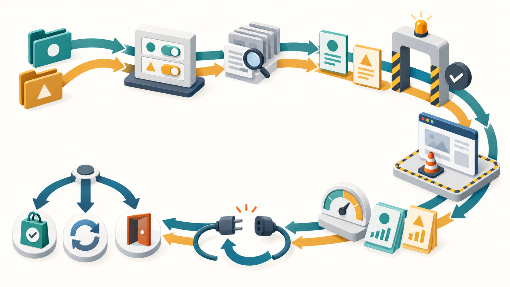 Complete agency delivery cycle moving from setup and content review through controlled publishing, reporting, failure recovery and a final purchase decision.